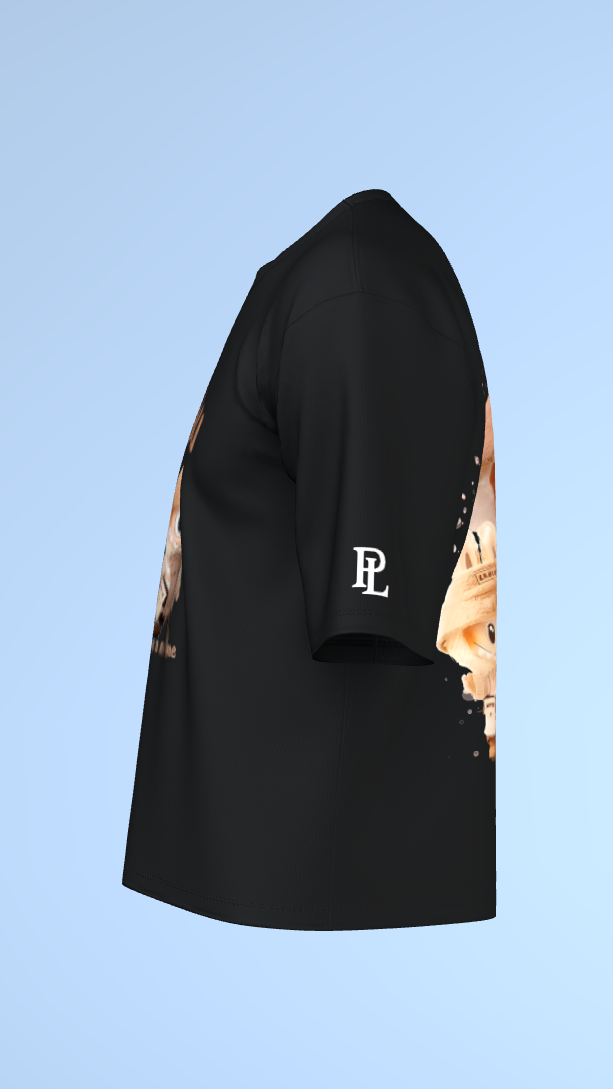 Black Time to Chill with LABUBU'Oversized Tee