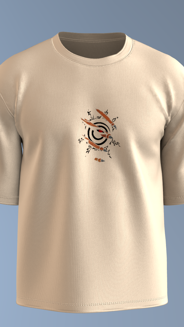 Cream Samurai Spirit Tee' Oversized Tee
