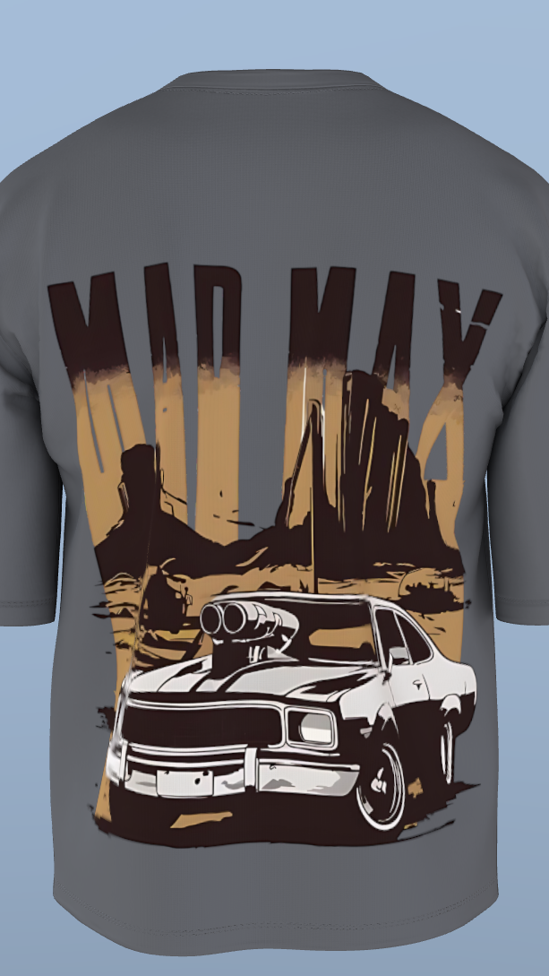 Grey Mad Max: Fury Drive Tee' Oversized Tee
