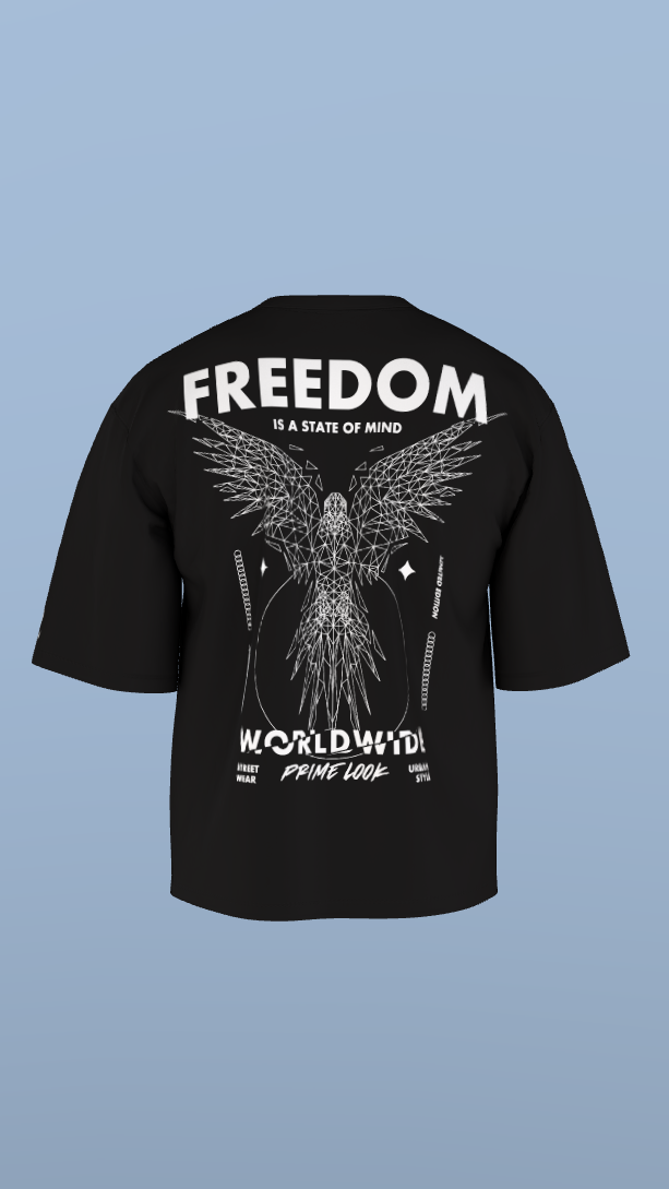 Black Freedom Worldwide Graphic Tee'Oversized Tee