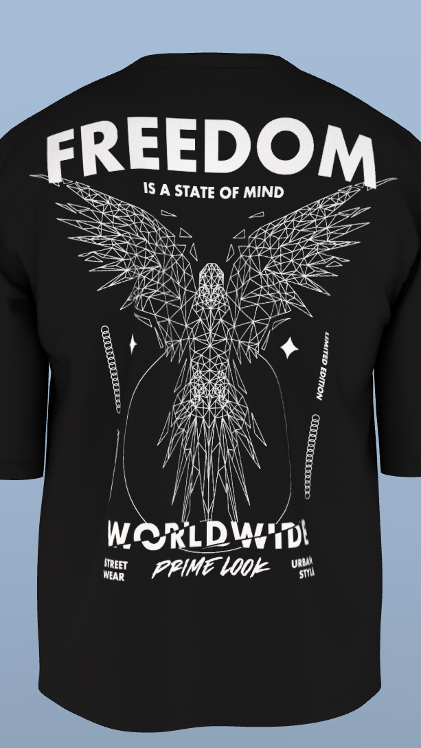 Black Freedom Worldwide Graphic Tee'Oversized Tee