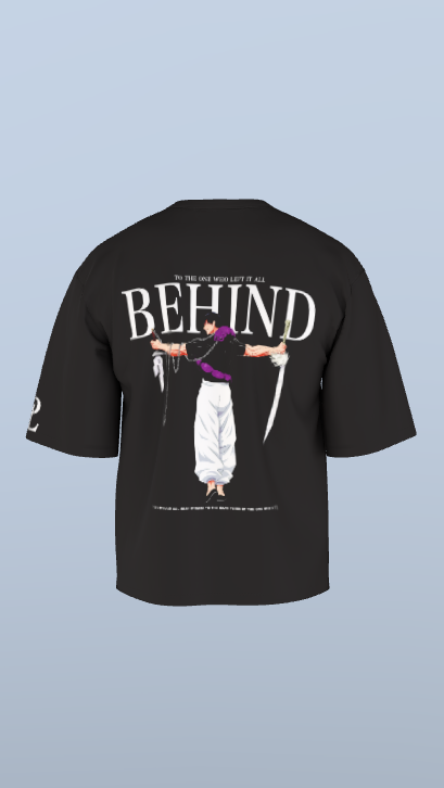 Black Left It All Behind Tee' Oversized Tee