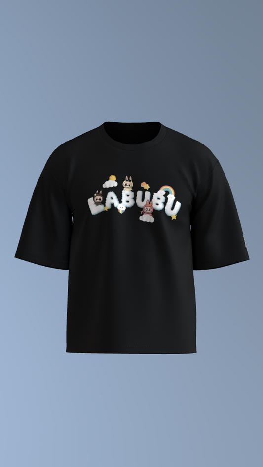 Black LABUBU Skater Monsters T-Shirt' Oversized Tee