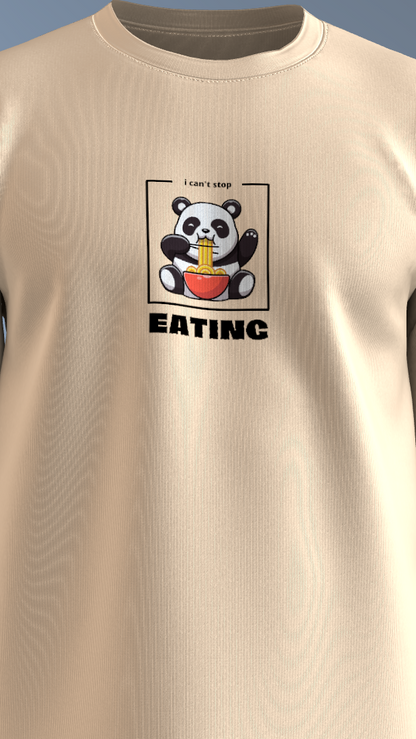 Cream Pandastic Mood' Oversized Tee