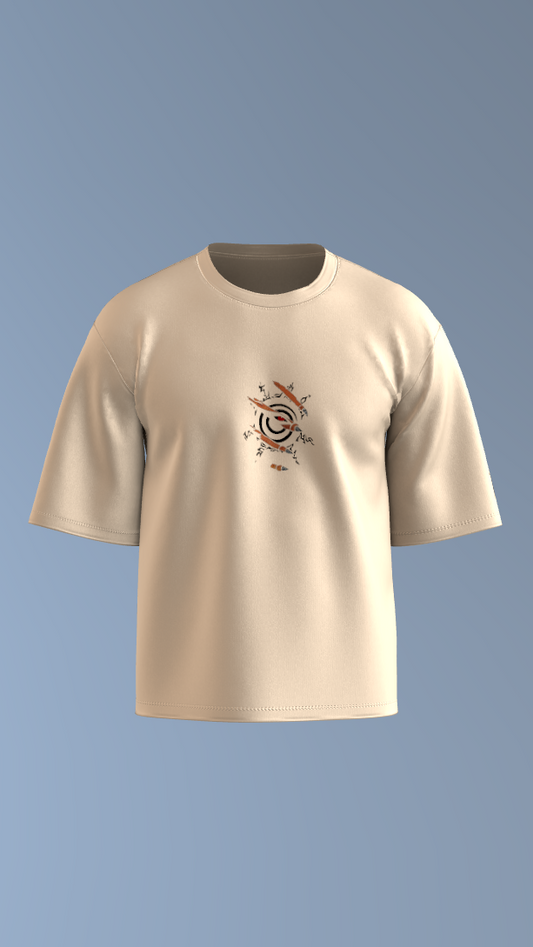 Cream Samurai Spirit Tee' Oversized Tee