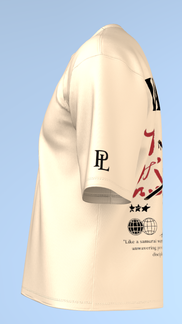 Cream Samurai Spirit Tee' Oversized Tee