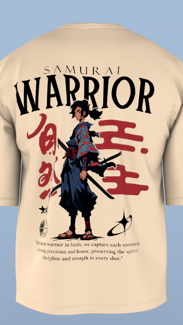 Cream Samurai Spirit Tee' Oversized Tee