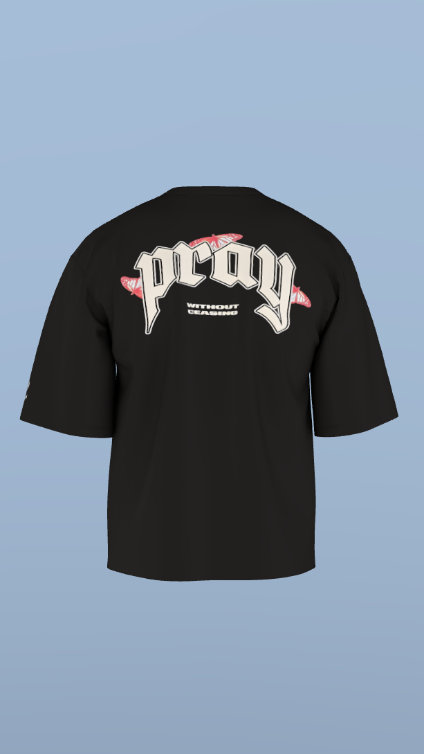 Black Pray Without Ceasing' Oversized Tee