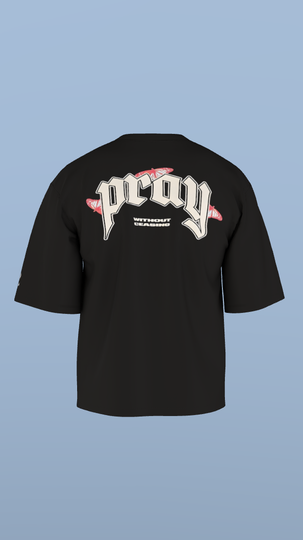Black Pray Without Ceasing' Oversized Tee