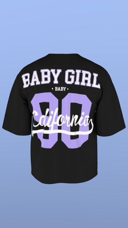 California Baby Girl Varsity Tee' Oversized Tee
