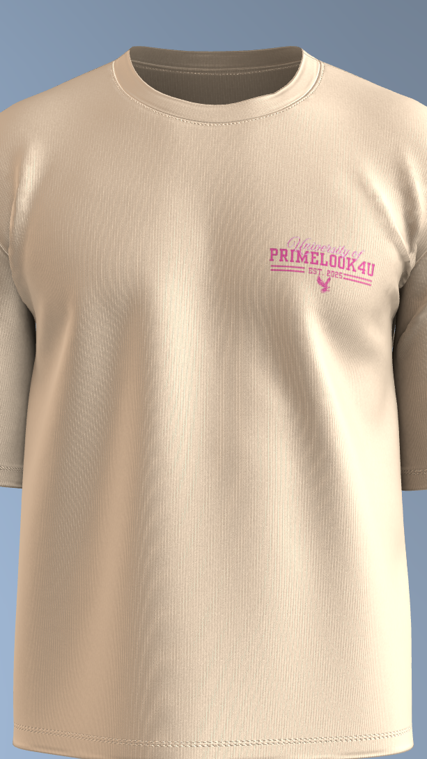 Cream Pink Panther Sunset Vibes' Oversized Tee