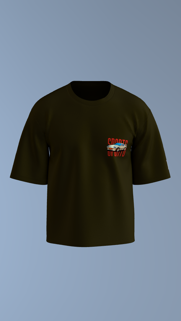 Retro Sports Car Graphic' Oversized Tee