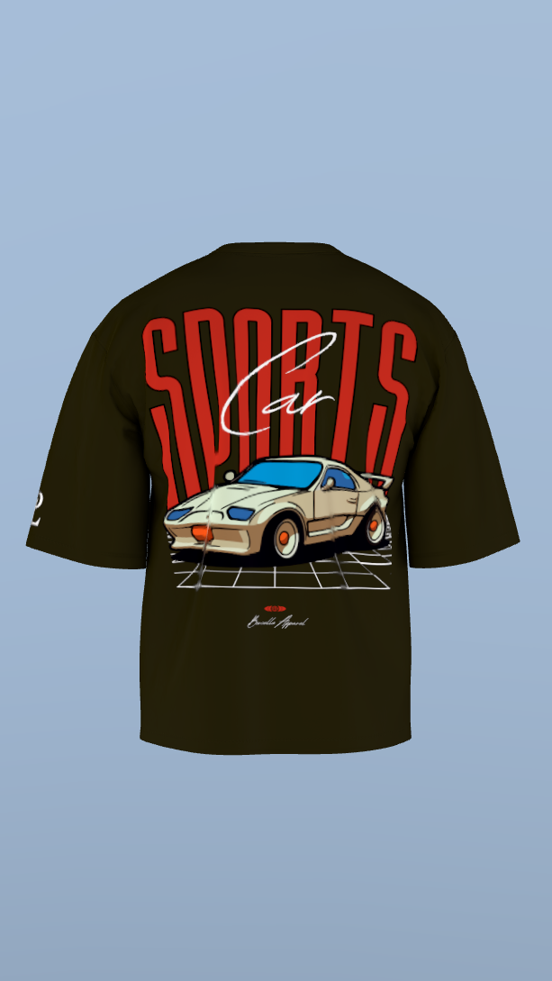 Retro Sports Car Graphic' Oversized Tee