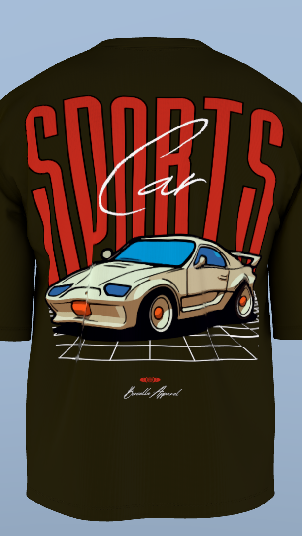 Retro Sports Car Graphic' Oversized Tee