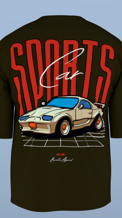 Retro Sports Car Graphic' Oversized Tee