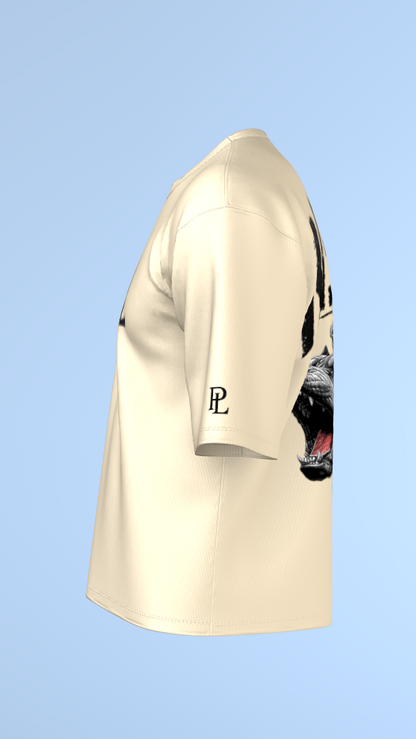 Cream REBEL Cerberus Tee' Oversized Tee