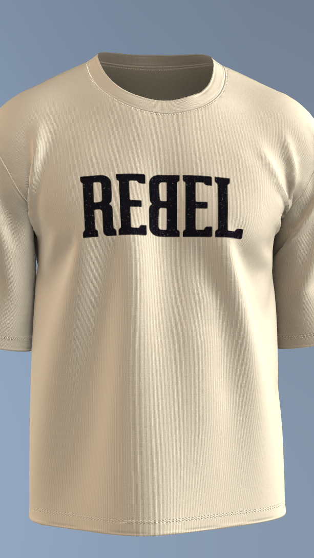 Cream REBEL Cerberus Tee' Oversized Tee