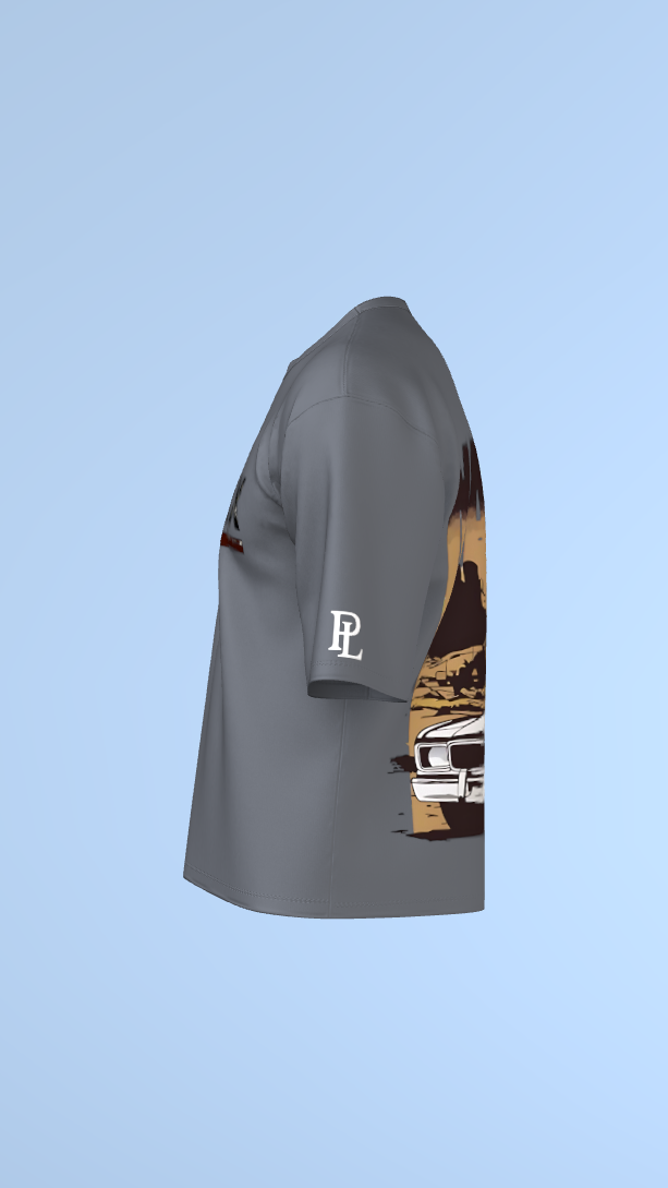 Grey Mad Max: Fury Drive Tee' Oversized Tee
