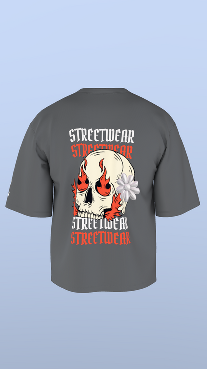Flame Skull Streetwear – Oversized Tee