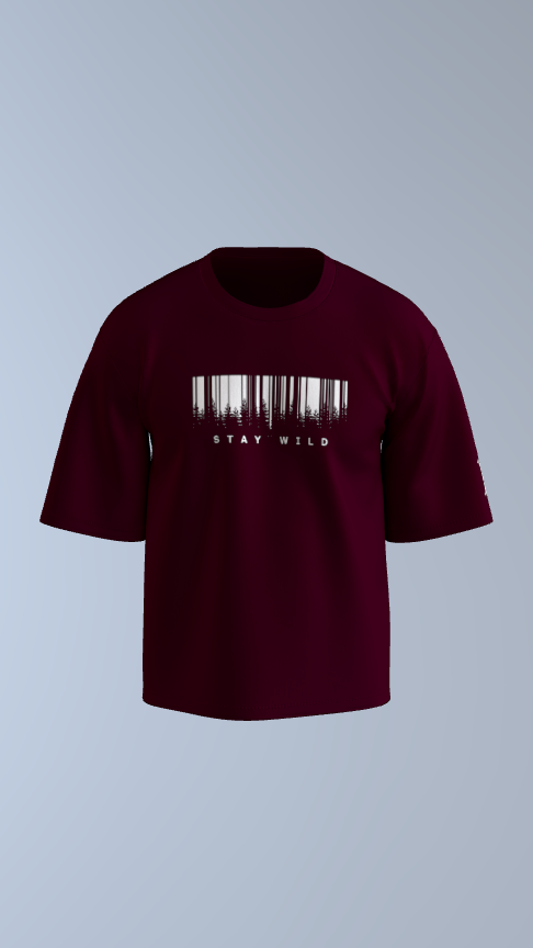 Stay Wild – Forest Barcode Oversized Tee