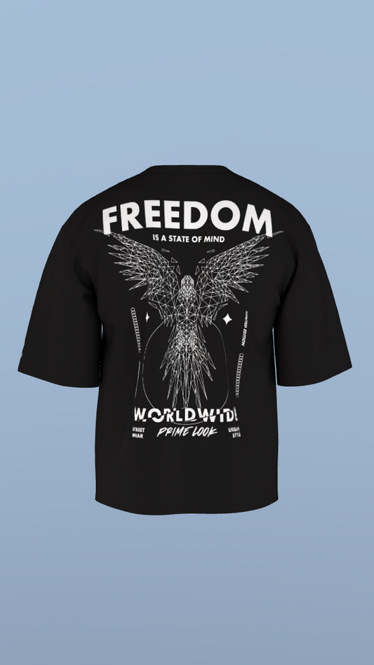 Black Freedom Worldwide Graphic Tee'Oversized Tee