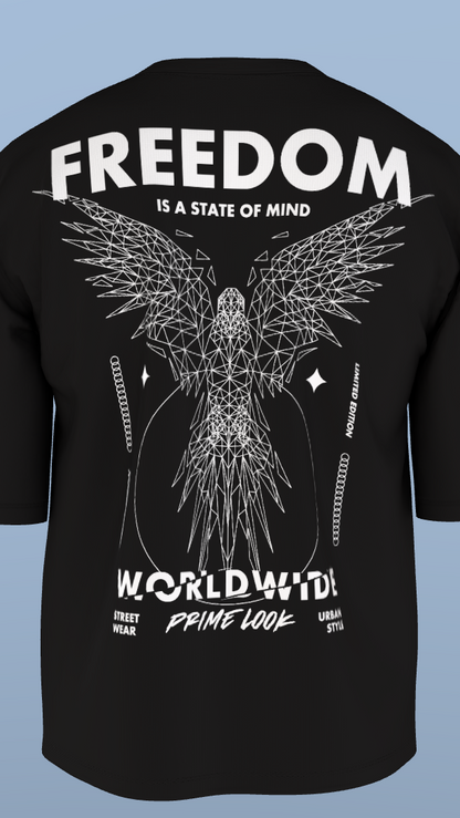 Black Freedom Worldwide Graphic Tee'Oversized Tee