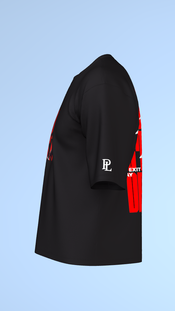 Black One Step Hustle Tee' Oversized Tee
