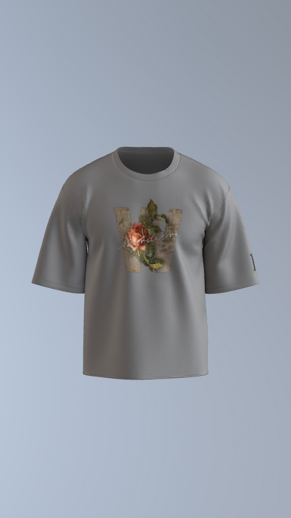 Grey Vintage Bloom Skull Tee'