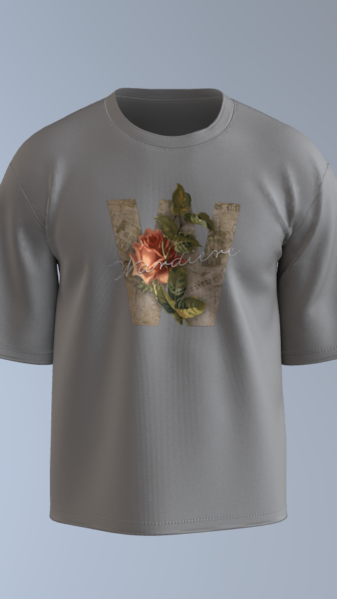 Grey Vintage Bloom Skull Tee'