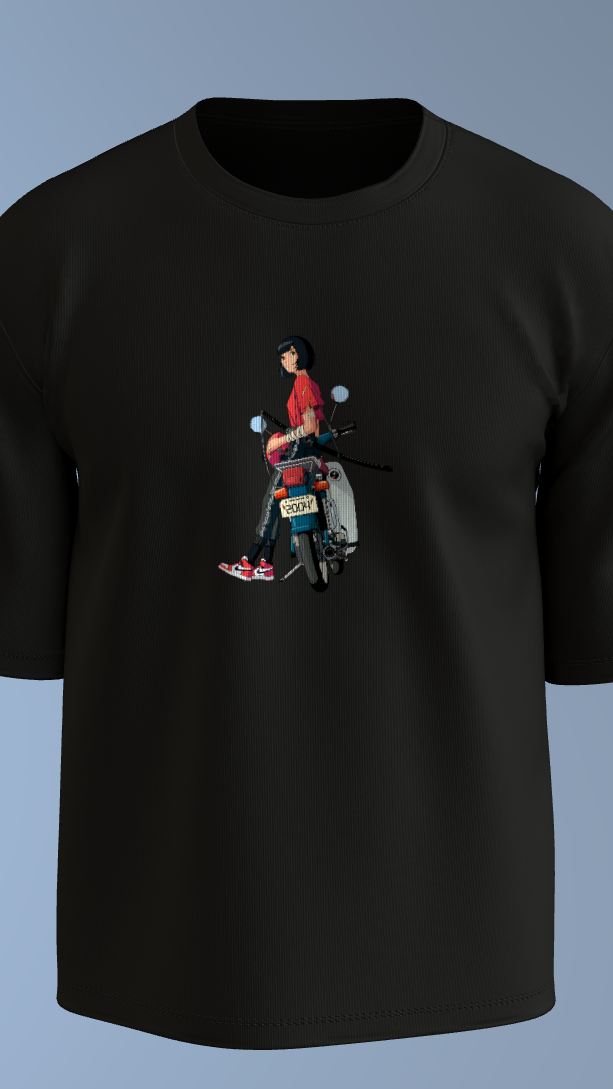 Black Scooter Streets Edition' Oversized Tee