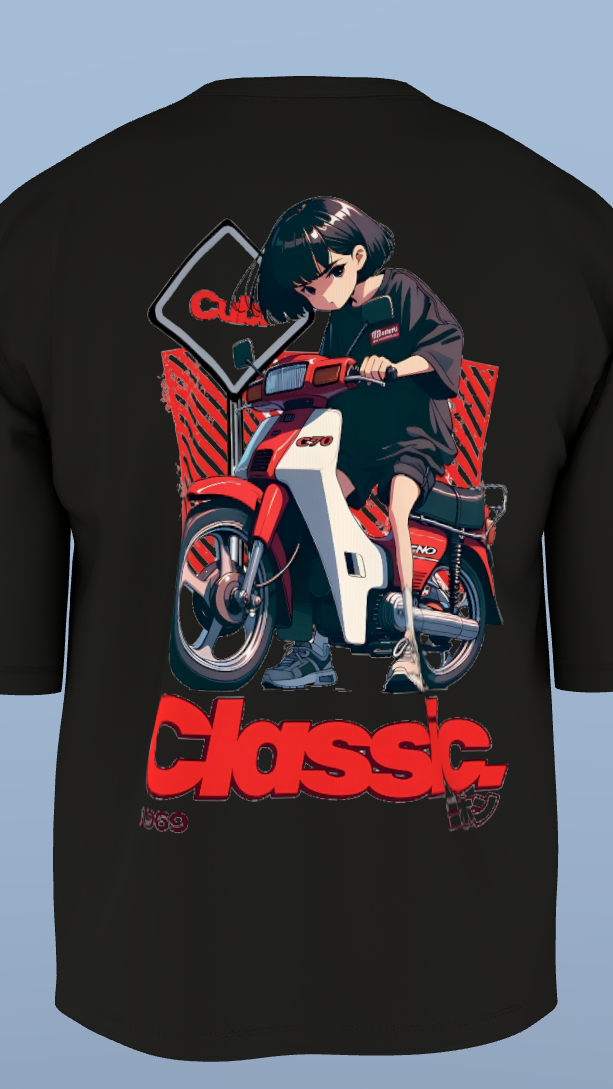 Black Scooter Streets Edition' Oversized Tee