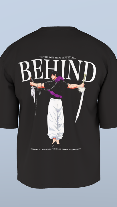 Black Left It All Behind Tee' Oversized Tee